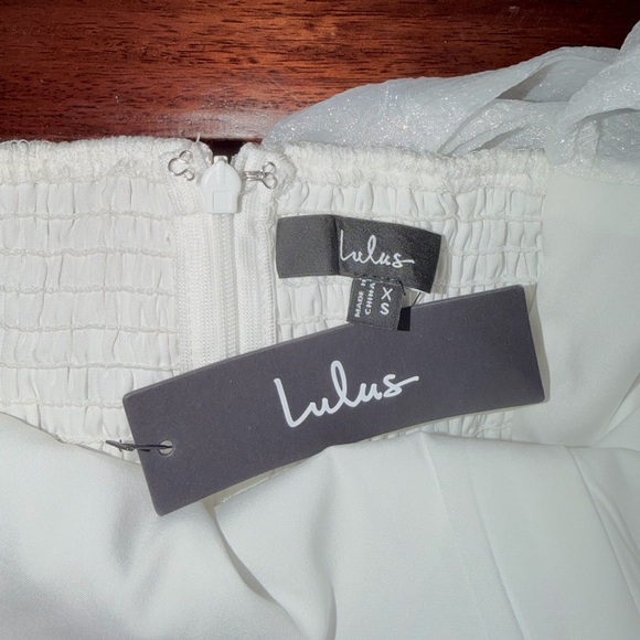 Lulu's White Puff Sleeve Mini Dress - Picture 5 of 5